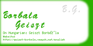 borbala geiszt business card